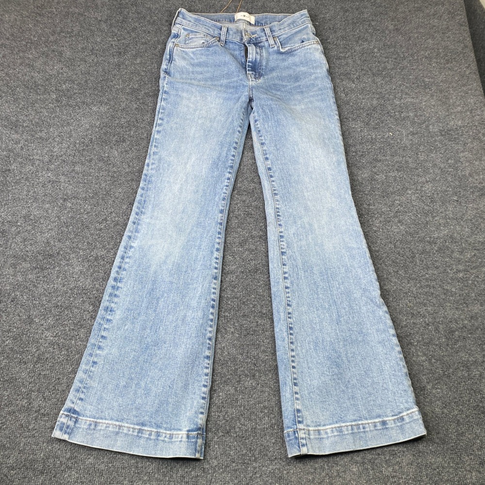7 For All Mankind Dojo Tailorless Light Blue Flare Jeans 7U452767 Size 26